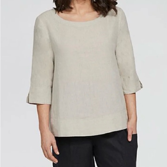 SYMPLI size L LINEN TOP - Picture 1 of 14